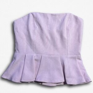 Lucid Pink Strapless Peplum Top Lavender Lilac Corset Style Deadstock Womens